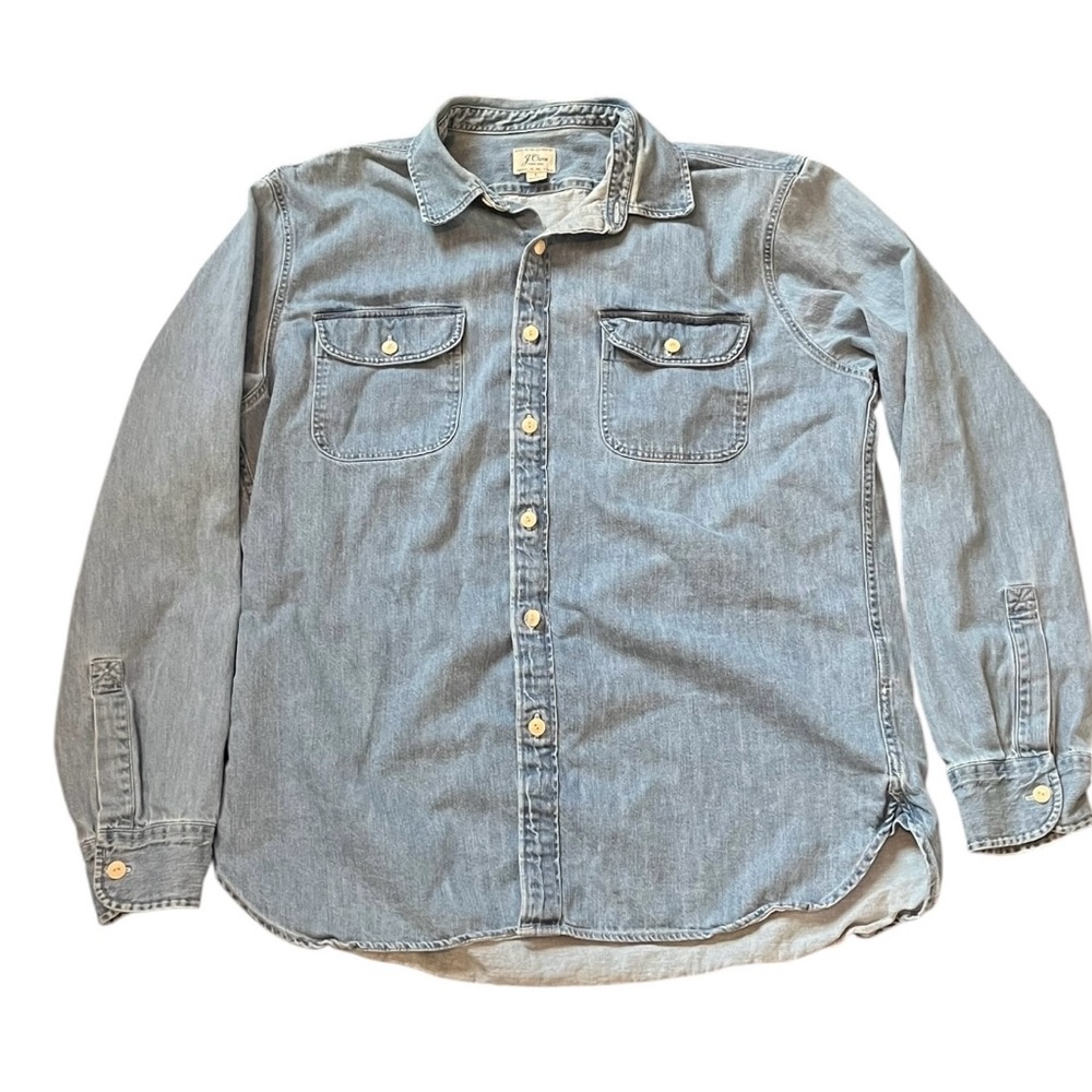 J.Crew Denim Chambray Button Down Shirt L